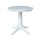 International Concepts Round 30 in Round Top Pedestal Table, 28.9 inH, White, 30 in W, 30 in L, 29.9 in H, Wood, White K08-30RT-27B - alternate 1